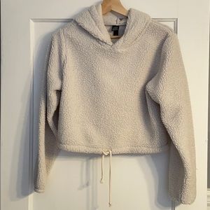 Sherpa Cropped Hoodie Sweatshirt